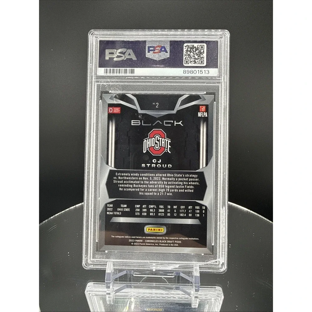 C.J. Stroud Rookie Card 2023 Chronicles DP Black #2 PSA 9